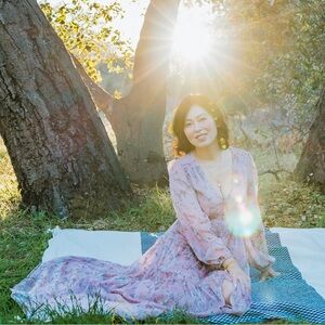 Morning Levander Maxi long sleeve floral dress